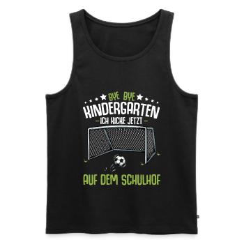 Einschulung Schulanfang Bye Kindergarten Fußball - Männer Premium Bio Tank Top - Schwarz - Vorne - Michal (187cm)