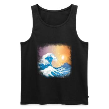 Great Wave Of Kanagawa Japan Japanische Welle - Männer Premium Bio Tank Top - Schwarz - Vorne - Michal (187cm)