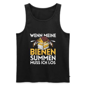 lustiger Imker Bienen Spruch - Männer Premium Bio Tank Top - Schwarz - Vorne - Michal (187cm)