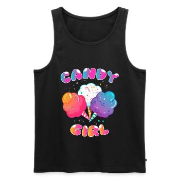 Candy Cotton Candy Girl Girl Girly Gift - Men's Premium Organic Tank Top - black - Front - AI Model Male 178 light (178cm)