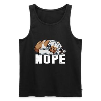 Nope Bulldog anglais Bulldog Dog Lover G - Débardeur bio Premium Homme - noir - Devant - AI Model Male 178 light (178cm)