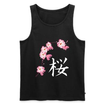 Sakura Fest Cherry Blossoms Cherry Blossoms Japanese - Men's Premium Organic Tank Top - black - Front - AI Model Male 178 light (178cm)