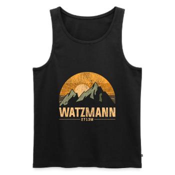 Hikers Watzmann summit - Men's Premium Organic Tank Top - black - Front - AI Model Male 178 light (178cm)