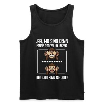 Kollegen Abschied Rente Geburtstag Lustiger Spruch - Männer Premium Bio Tank Top - Schwarz - Vorne - AI Model Male 178 light (178cm)