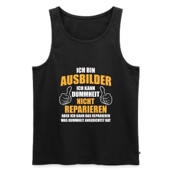 Ich bin Ausbilder kann Dummheit nicht reparieren - Männer Premium Bio Tank Top - Schwarz - Vorne - AI Model Male 178 light (178cm)