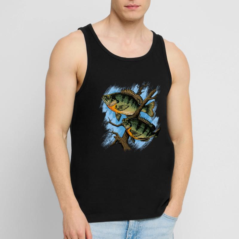 Crapet Arlequin Illustration Pêche Pullover conception Débardeur bio Premium Homme