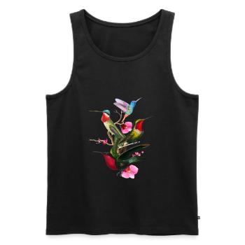 Hummingbird bird lover Tropical bird watcher - Men's Premium Organic Tank Top - black - Front - AI Model Male 178 light (178cm)
