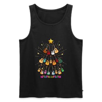 Gitarre Weihnachtsbaum Weihnachtsgeschenk Gitarris - Männer Premium Bio Tank Top - Schwarz - Vorne - Michal (187cm)