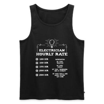 Funny Electrician Hourly Rate Electricity Worker G - Männer Premium Bio Tank Top - Schwarz - Vorne - AI Model Male 178 light (178cm)