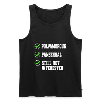 Polyamorous Pansexual Checkliste LGBTQ Polyamorie - Männer Premium Bio Tank Top - Schwarz - Vorne - AI Model Male 178 light (178cm)