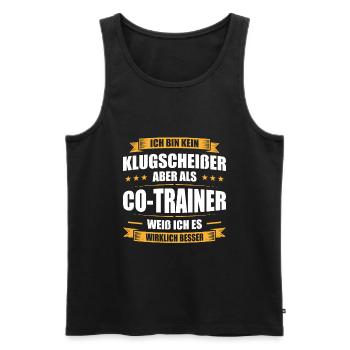 Kein Klugscheißer Co-Trainer weiß - Männer Premium Bio Tank Top - Schwarz - Vorne - AI Model Male 178 light (178cm)