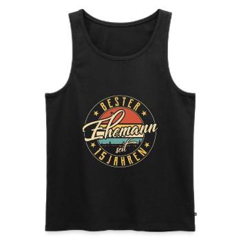 Best Husband 15 Wedding Anniversary Golden Wedding - Men's Premium Organic Tank Top - black - Front - Michal (187cm)