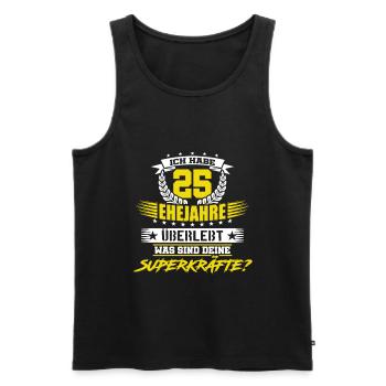 25 Ehejahre Ehe Ehejahre Verheiratet Heirat Eheman - Männer Premium Bio Tank Top - Schwarz - Vorne - Michal (187cm)