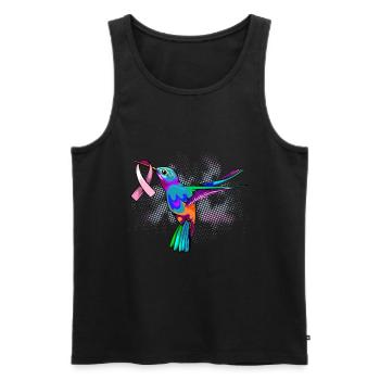 Hummingbird Breast Cancer Awareness Month Pink Rib - Männer Premium Bio Tank Top - Schwarz - Vorne - Michal (187cm)