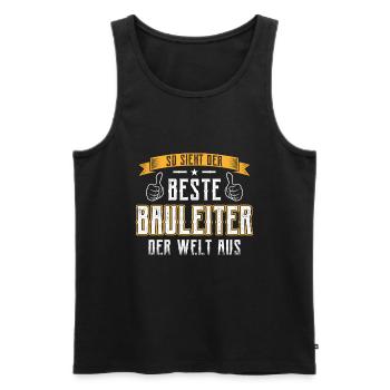 So sieht der Beste Bauleiter der Welt aus Bauarbei - Männer Premium Bio Tank Top - Schwarz - Vorne - AI Model Male 178 light (178cm)