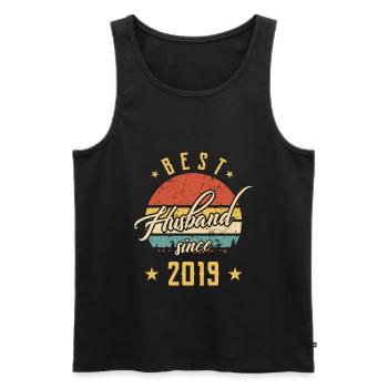 Best husband since 2019 Anniversary wedding - Männer Premium Bio Tank Top - Schwarz - Vorne - AI Model Male 178 light (178cm)