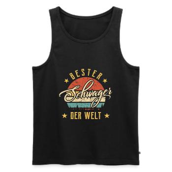 Bester Schwager der Welt Geburtstag Geschenk - Männer Premium Bio Tank Top - Schwarz - Vorne - Michal (187cm)