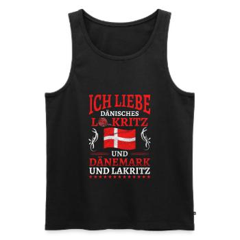 Dänemark Lakritze Skandinavien Spruch - Männer Premium Bio Tank Top - Schwarz - Vorne - Michal (187cm)