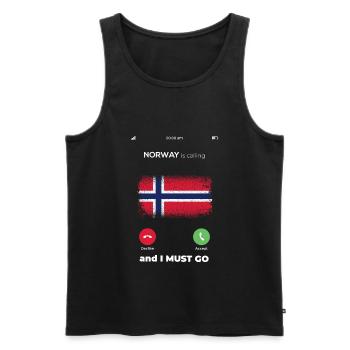 Norwegen ruft Flagge - Männer Premium Bio Tank Top - Schwarz - Vorne - Michal (187cm)