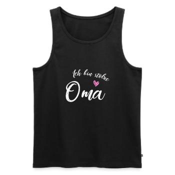 Stolze Oma 2021 Loading Baby Überraschung Herz - Männer Premium Bio Tank Top - Schwarz - Vorne - AI Model Male 178 light (178cm)