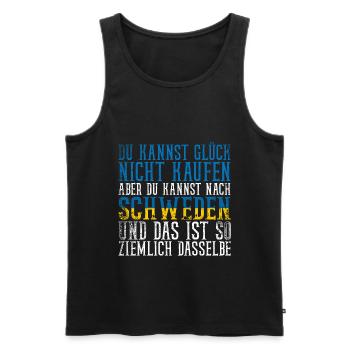 Schweden Elch Spruch Flagge - Männer Premium Bio Tank Top - Schwarz - Vorne - Michal (187cm)