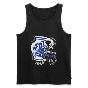 Ebbelwoi Bembel Spruch Apfelwein - Männer Premium Bio Tank Top - Schwarz - Vorne - Michal (187cm)