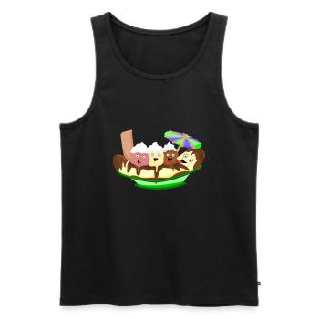 Ice Cream Ice Cream Banana Split Bananas Kawaii Funny - Men's Premium Organic Tank Top - black - Front - AI Model Male 178 light (178cm)