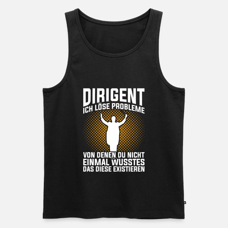 Retro Chorleiter Dirigent - Männer Premium Bio Tank Top - Schwarz