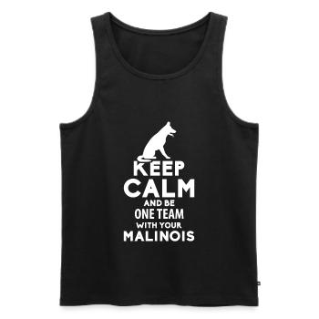 Chien de berger belge Malinois - Débardeur bio Premium Homme - noir - Devant - Michal (187cm)