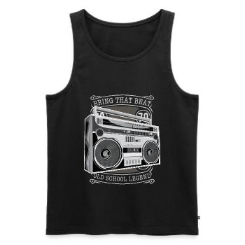 Musik Ghettoblaster Boombox Retro vintage - Männer Premium Bio Tank Top - Schwarz - Vorne - AI Model Male 178 light (178cm)