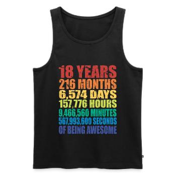 Cadeau d'anniversaire pour hommes et femmes, 18 ans d'âge - Débardeur bio Premium Homme - noir - Devant - Michal (187cm)