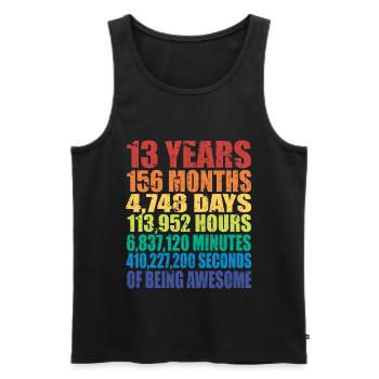 13. Geburtstagsgeschenk, Jungen Mädchen Teens, 13 Jahre alt - Männer Premium Bio Tank Top - Schwarz - Vorne - Michal (187cm)