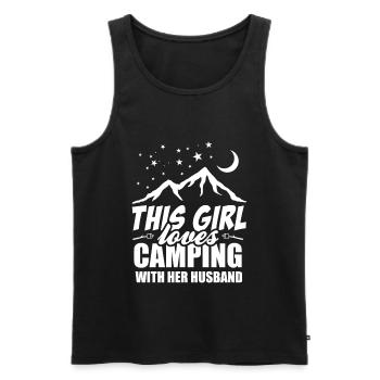 Dieses Mädchen liebt Camping mit seinem Ehemann - Männer Premium Bio Tank Top - Schwarz - Vorne - Michal (187cm)
