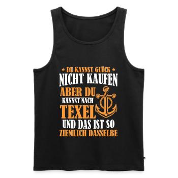 Texel Freude Anker Holland - Männer Premium Bio Tank Top - Schwarz - Vorne - AI Model Male 178 light (178cm)