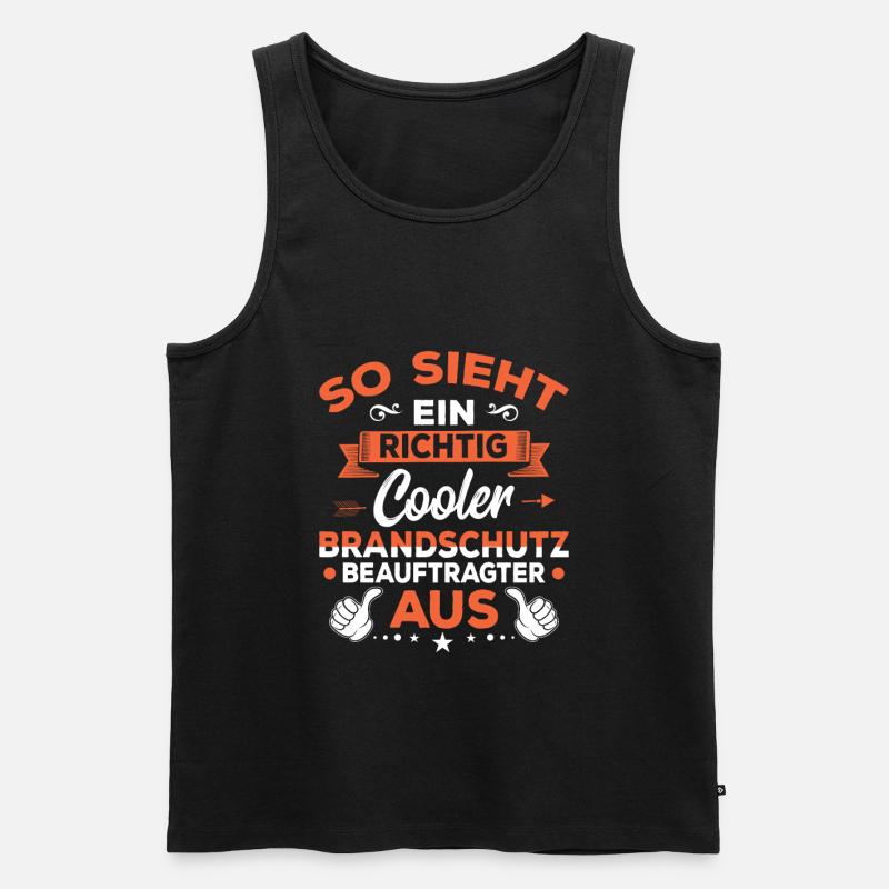 Brandschutzbeauftragter Beruf Brandschutz - Männer Premium Bio Tank Top - Schwarz