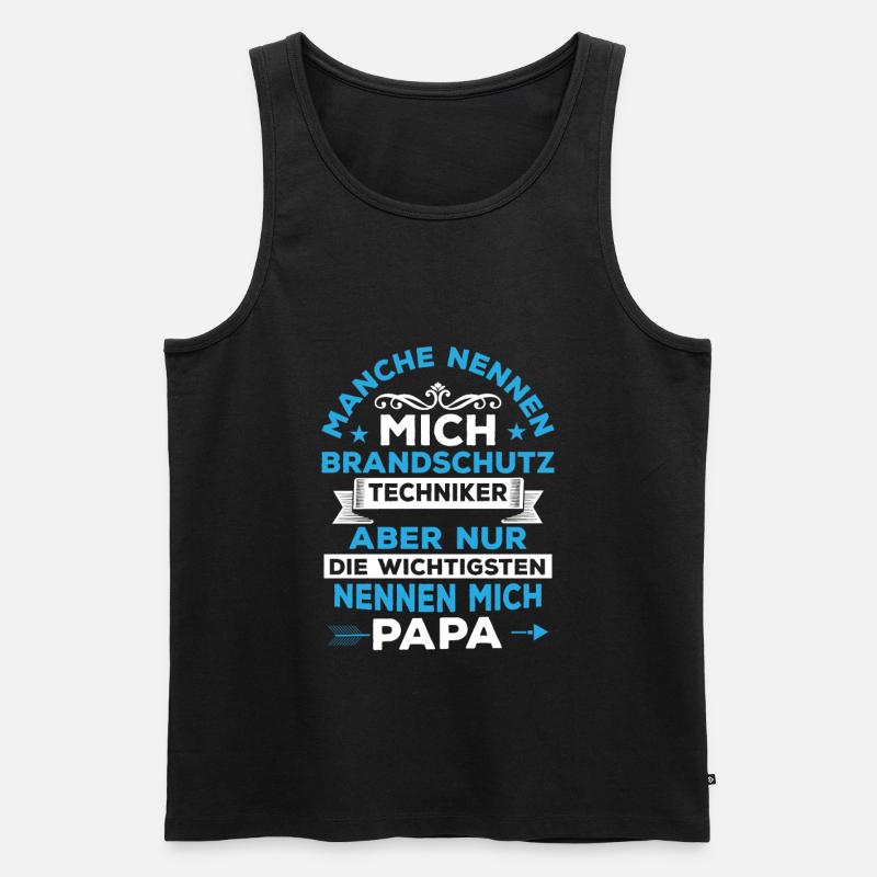 Brandschutztechniker Vater Brandschutz - Männer Premium Bio Tank Top - Schwarz