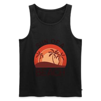 Sun of a beach - un sort amusant pour l’été - Débardeur bio Premium Homme - noir - Devant - AI Model Male 178 light (178cm)