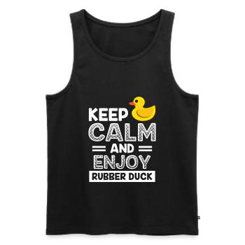Rubber duck squeaky duck - Men's Premium Organic Tank Top - black - Front - Michal (187cm)