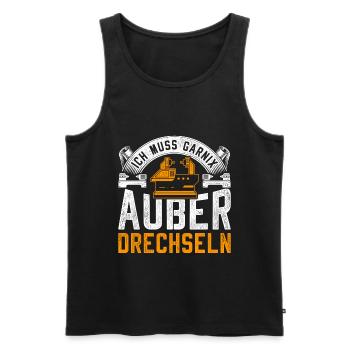 Drehbank Drechselmaschine Drechsler - Männer Premium Bio Tank Top - Schwarz - Vorne - Michal (187cm)