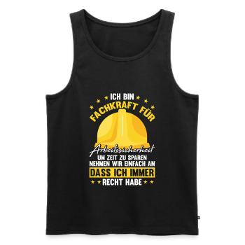 Arbeitssicherheit Sifa Sicherheitskraft - Männer Premium Bio Tank Top - Schwarz - Vorne - Michal (187cm)
