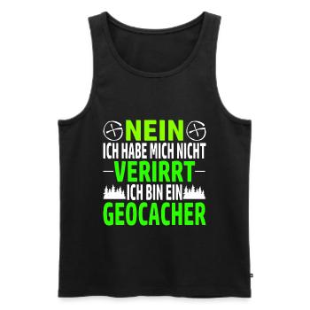 nein ich habe mich nicht verirrt ich bin geocacher - Männer Premium Bio Tank Top - Schwarz - Vorne - Michal (187cm)