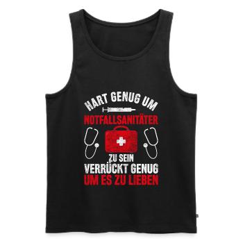 Notfallsanitäter Rettungsdienst Krankenwagen - Männer Premium Bio Tank Top - Schwarz - Vorne - Michal (187cm)