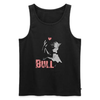 Bouledogue française Maman - Doux chien Design - Débardeur bio Premium Homme - noir - Devant - AI Model Male 178 light (178cm)