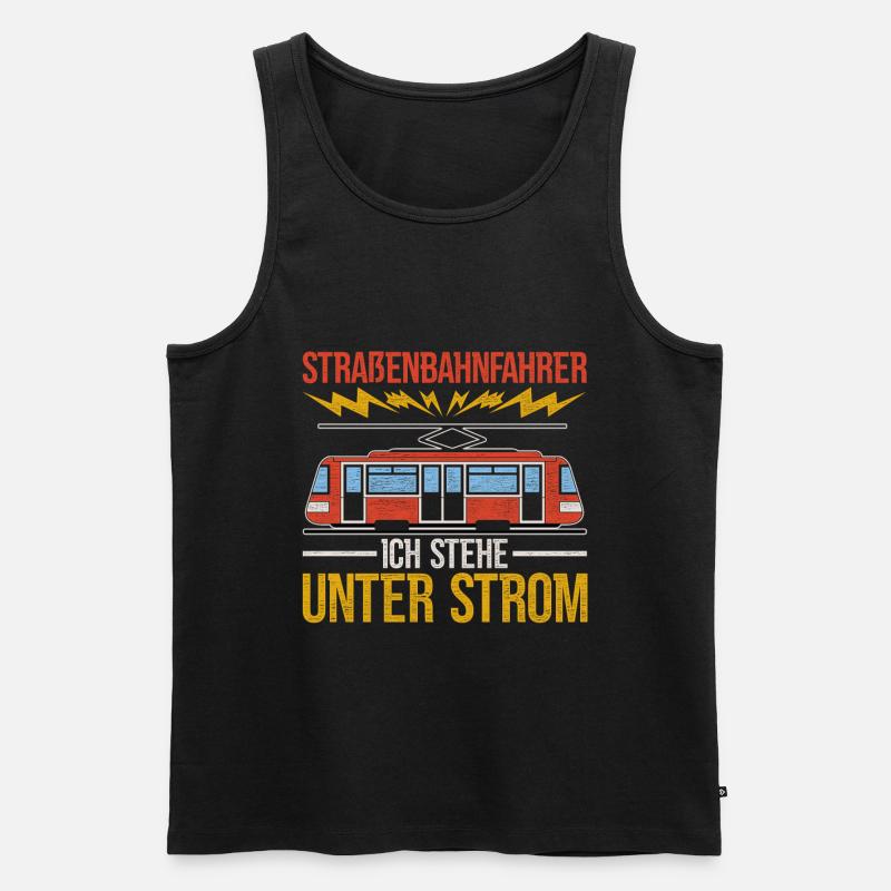 Straßenbahnfahrer Straßenbahn - Männer Premium Bio Tank Top - Schwarz