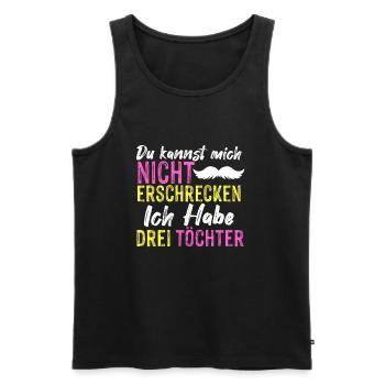 Vater von drei Töchtern Papa Tochter Vatertag - Männer Premium Bio Tank Top - Schwarz - Vorne - Michal (187cm)