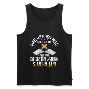Stuckateur Verputzer Spachtel - Männer Premium Bio Tank Top - Schwarz - Vorne - Michal (187cm)
