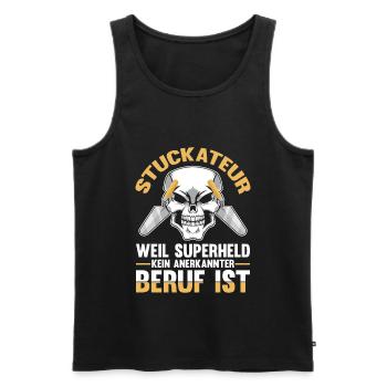 Stuckateur Verputzer Spachtel - Männer Premium Bio Tank Top - Schwarz - Vorne - Michal (187cm)