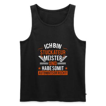Stuckateur Meister Gipser Verputzer - Männer Premium Bio Tank Top - Schwarz - Vorne - AI Model Male 178 light (178cm)