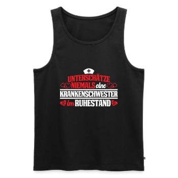 Krankenschwester im Ruhestand Rente Oma - Männer Premium Bio Tank Top - Schwarz - Vorne - Michal (187cm)