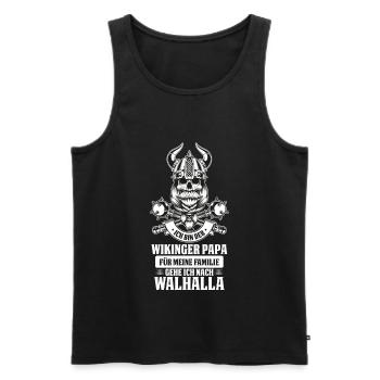 Wikinger Papa Vater Vatertag Familie Walhalla - Männer Premium Bio Tank Top - Schwarz - Vorne - Michal (187cm)